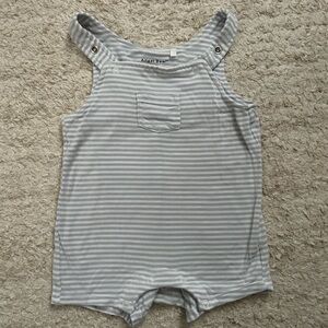 Angel Dear Gray and White Striped Baby Romper